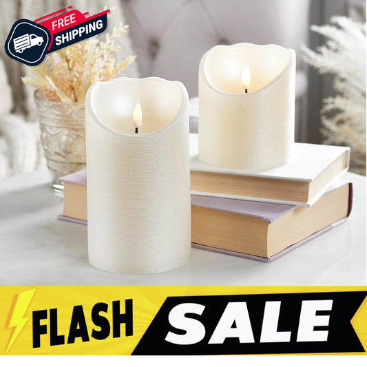 Flameless Candles 2 pc Set Ivory